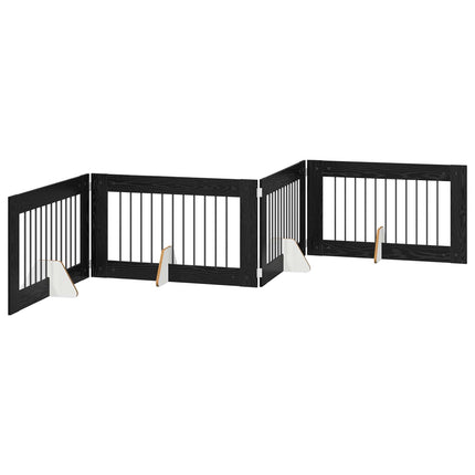 Hundgrind med ställningar 4 pcs Svart ek 100 x 60 cm