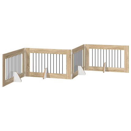 Fällbar hundgrind med stativ 4 pcs Sonoma-ek 401 cm