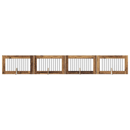 Hundgrind med ställningar 4 pcs Gammalt trä 100 x 60 cm