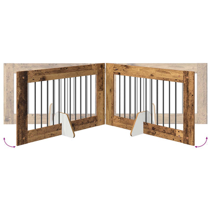Hundgrind med ställningar 4 pcs Gammalt trä 100 x 60 cm