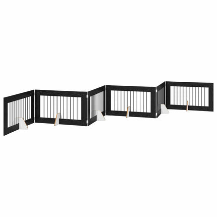 Hundgrind med ställningar 6 pcs Svart ek 100 x 60 cm