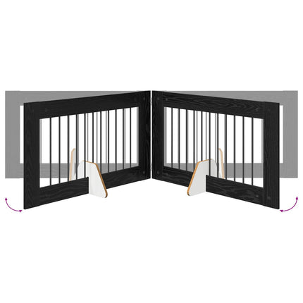 Hundgrind med ställningar 6 pcs Svart ek 100 x 60 cm