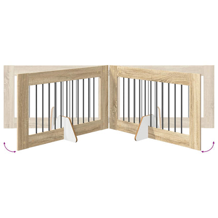 Fällbar hundgrind med stativ 6 pcs Sonoma-ek 602 cm