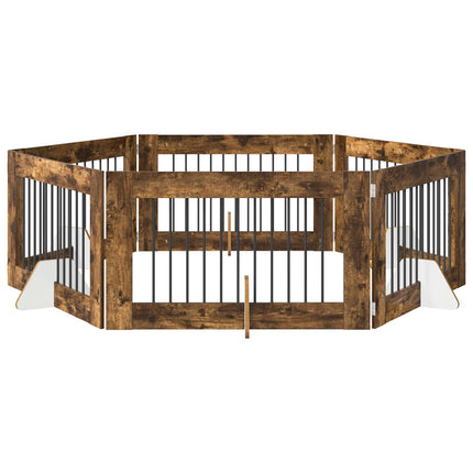 Hundgrind med ställningar 6 pcs Rökt ek 100 x 60 cm
