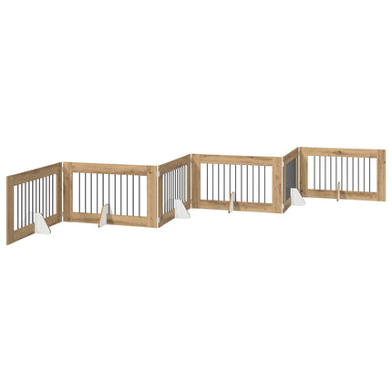 Fällbar hundgrind med stativ 6 st Artisan-ek 602 cm