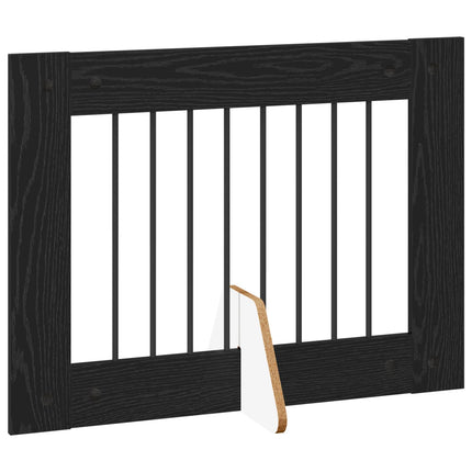 Hundgrind med ställningar 2 pcs Svart ek 80 x 60 cm