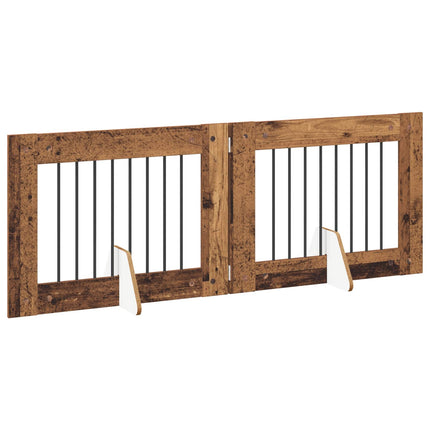 Hundgrind med ställningar 2 pcs Gammalt trä 80 x 60 cm