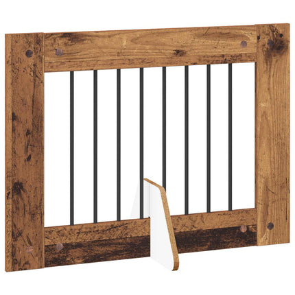 Hundgrind med ställningar 2 pcs Gammalt trä 80 x 60 cm