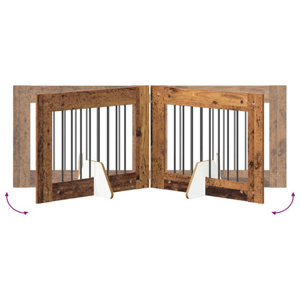 Hundgrind med ställningar 2 pcs Gammalt trä 80 x 60 cm