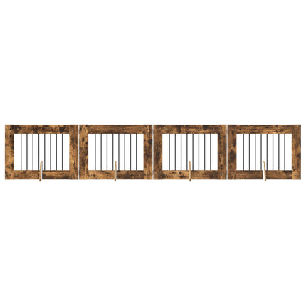 Hundgrind med ställningar 4 pcs Rökt ek 80 x 60 cm