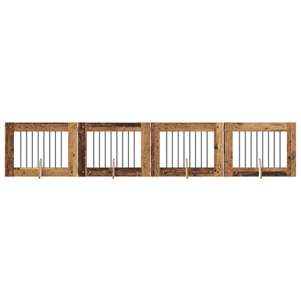 Hundgrind med ställningar 4 pcs Gammalt trä 80 x 60 cm