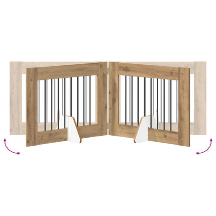 Fällbar hundgrind med stativ 4 pcs Artisan Ek 321 cm