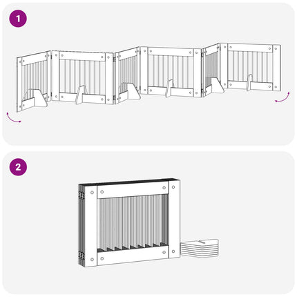 Hundgrind med ställningar 6 pcs Svart ek 80 x 60 cm
