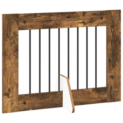 Hundgrind med ställningar 6 pcs Rökt ek 80 x 60 cm