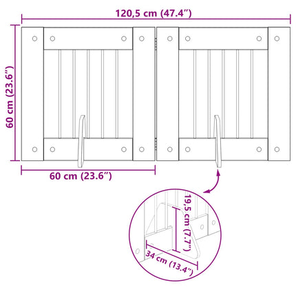 Hundgrind med ställningar 2 pcs Grå sonoma-ek 60 x 60 cm