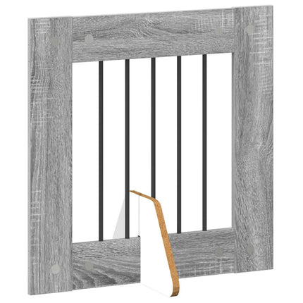 Hundgrind med ställningar 4 pcs Grå sonoma-ek 60 x 60 cm