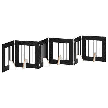 Hundgrind med ställningar 6 pcs Svart ek 60 x 60 cm