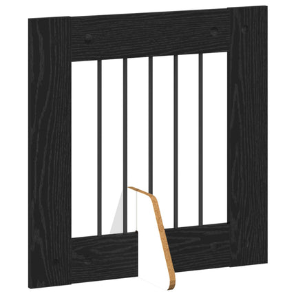 Hundgrind med ställningar 6 pcs Svart ek 60 x 60 cm