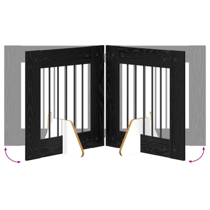 Hundgrind med ställningar 6 pcs Svart ek 60 x 60 cm