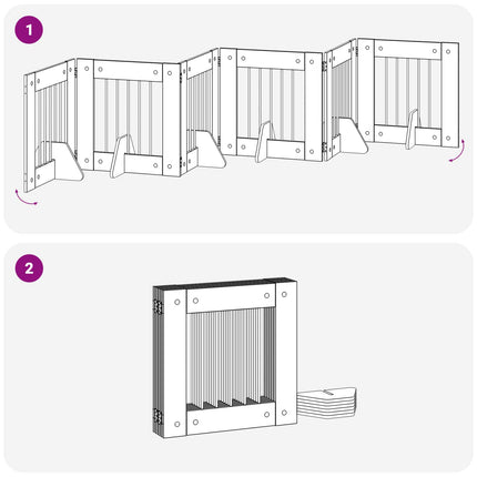Hundgrind med ställningar 6 pcs Svart ek 60 x 60 cm