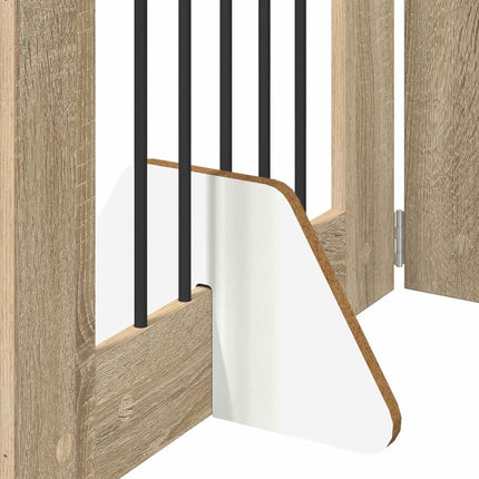 Fällbar hundgrind med stativ 6 pcs Sonoma-ek 362 cm