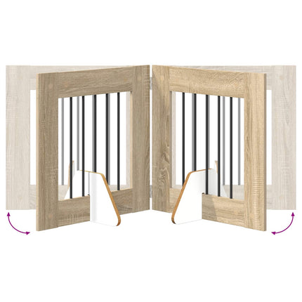 Fällbar hundgrind med stativ 6 pcs Sonoma-ek 362 cm