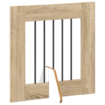 Fällbar hundgrind med stativ 8 pcs Sonoma-ek 60 cm