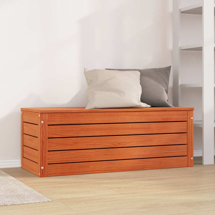 Förvaringslåda med dörr Vaxbrun 89 x 36,5 x 33 cm Massiv furu
