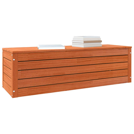 Förvaringslåda med dörr Vaxbrun 109 x 36,5 x 33 cm Massiv furu