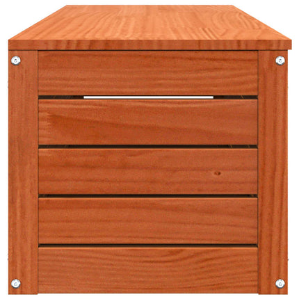 Förvaringslåda med dörr Vaxbrun 109 x 36,5 x 33 cm Massiv furu