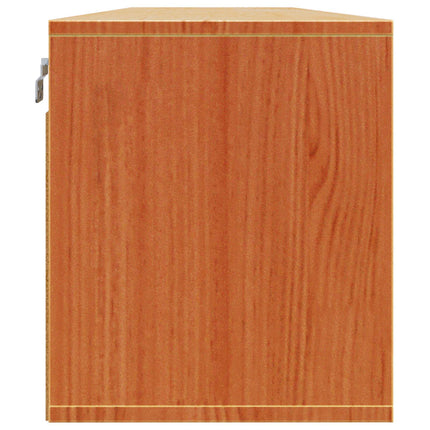 Väggskåp med hylla 2 pcs Vaxbrun 80 x 30 x 35 cm Massiv furu