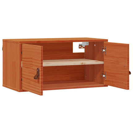 Väggskåp med hylla 2 pcs Vaxbrun 60 x 30 x 30 cm Massiv furu
