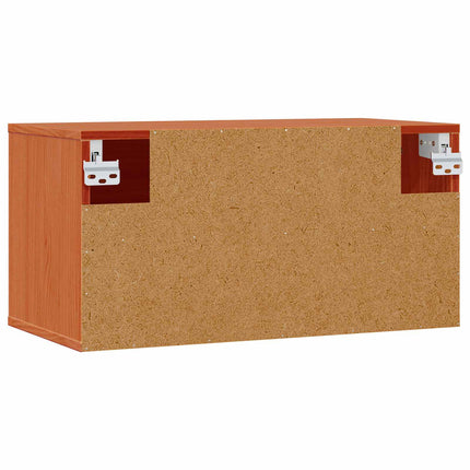 Väggskåp med hylla 2 pcs Vaxbrun 60 x 30 x 30 cm Massiv furu