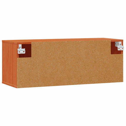 Väggskåp med hylla 2 pcs Vaxbrun 80 x 30 x 30 cm Massiv furu
