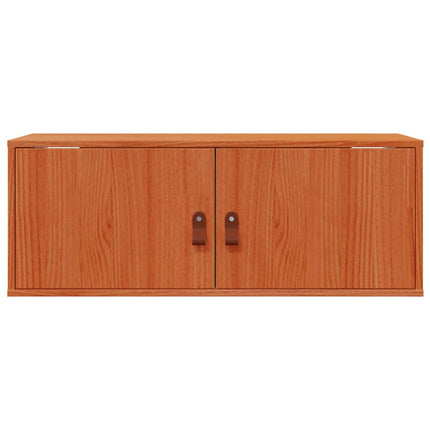 Väggskåp med hylla 2 pcs Vaxbrun 80 x 30 x 30 cm Massiv furu