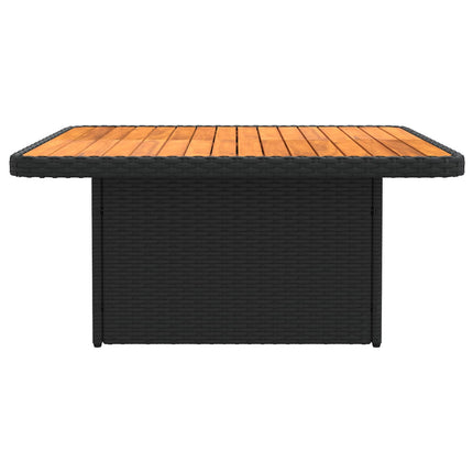 Trädgårdsarmsoffa med lyftbord 2 Stycke Svart PE Rattan