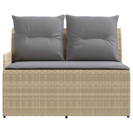 Trädgårdsarmsoffa med lyftbord 2 Stycke Beige och Ljusgrå