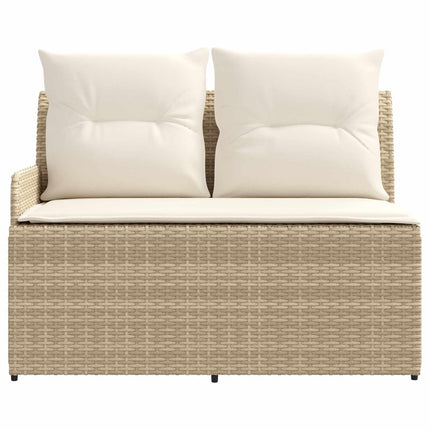Trädgårdsarmsoffa med lyftbord 2 Stycke Beige och gräddfärgad