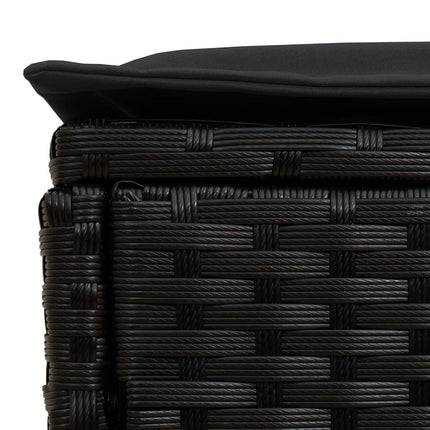 Trädgårdspall 2 Stycke Svart 38 x 38 x 45 cm PE Rattan