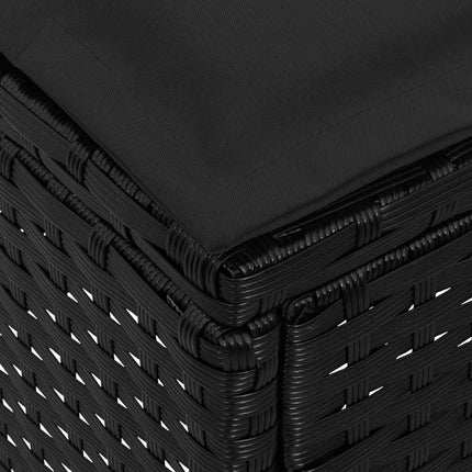 Trädgårdspall 2 Stycke Svart 38 x 38 x 45 cm PE Rattan