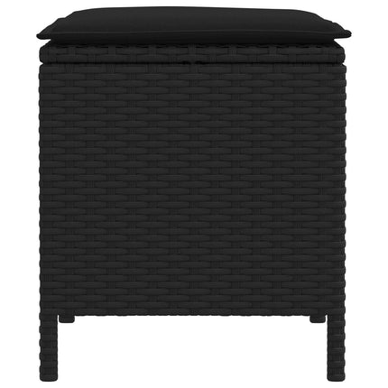 Trädgårdspall 2 Stycke Svart 38 x 38 x 45 cm PE Rattan