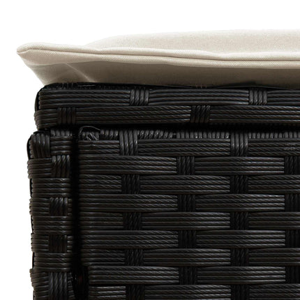 Trädgårdspall 2 Stycke Svart och kräm 38 x 38 x 45 cm PE Rattan