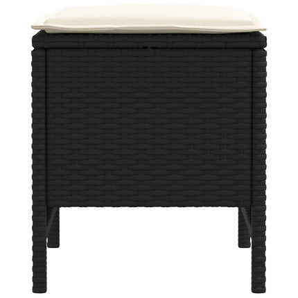 Trädgårdspall 2 Stycke Svart och kräm 38 x 38 x 45 cm PE Rattan