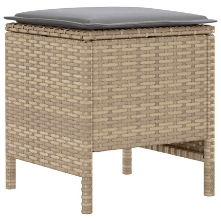 Trädgårdspall 2 Stycke Beige och Ljusgrå 38 x 38 x 45 cm