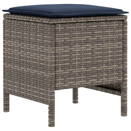 Trädgårdspall 2 Stycke Grå och Marinblå 38 x 38 x 45 cm