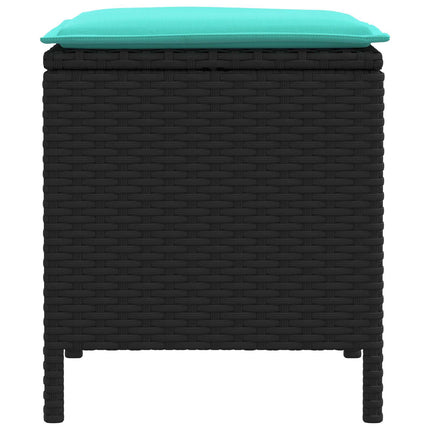 Trädgårdspall 2 Stycke Svart och turkos 38 x 38 x 45 cm