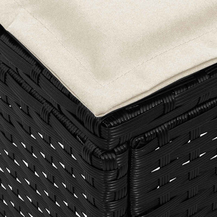Trädgårdspall Svart och kräm 80 x 38 x 45 cm PE Rattan