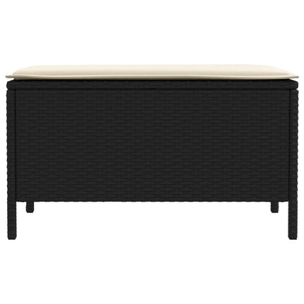 Trädgårdspall Svart och kräm 80 x 38 x 45 cm PE Rattan
