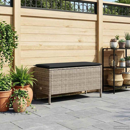 Trädgårdspall Grå och mörkgrå 80 x 38 x 45 cm PE Rattan