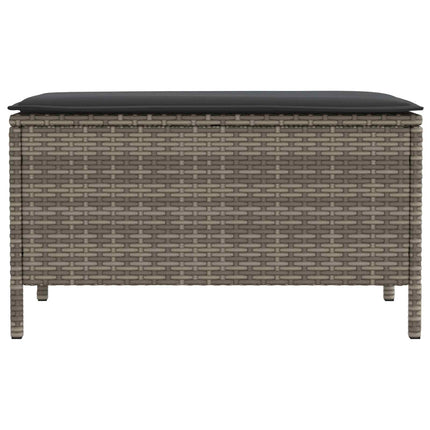 Trädgårdspall Grå och mörkgrå 80 x 38 x 45 cm PE Rattan